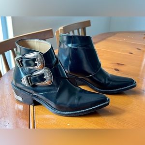 Toga Pulla 2 Strap Black Leather Boots Size 36 (US Women’s 6)